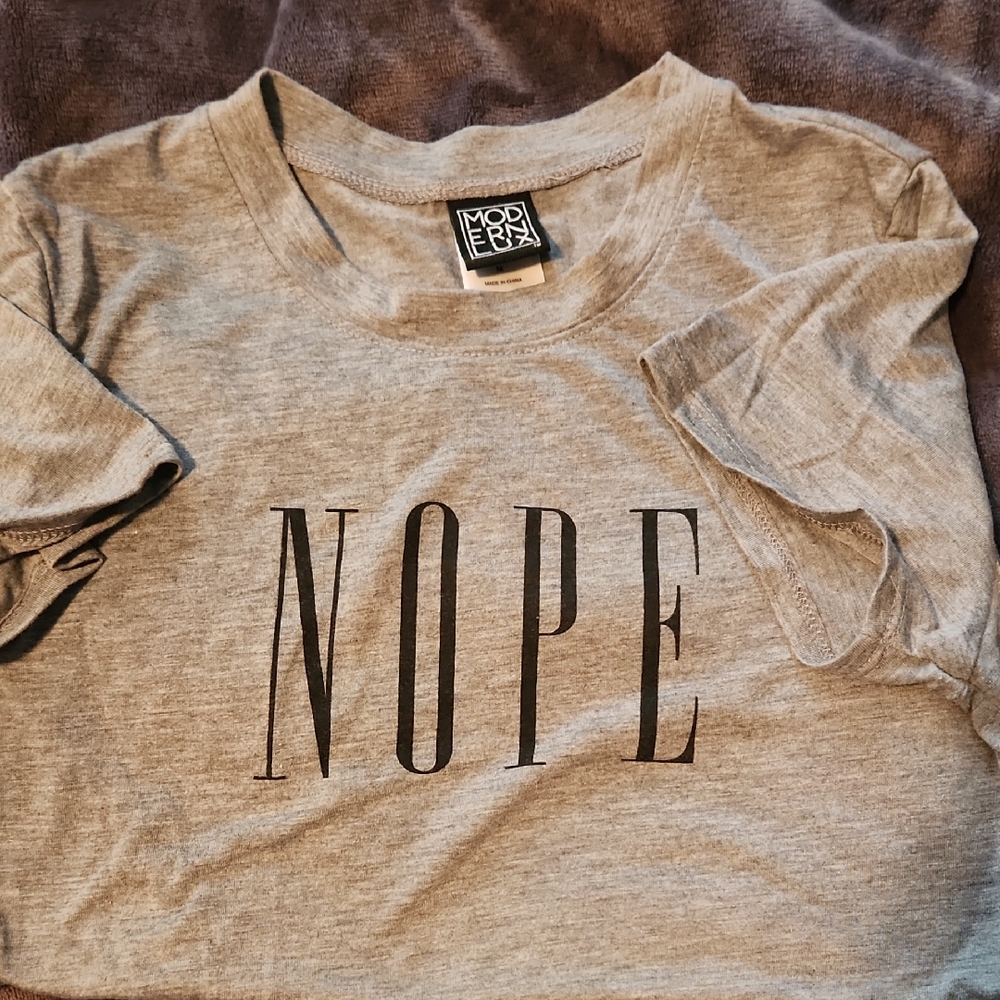 Gray 'NOPE' Graphic Tee